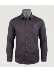 CHALLENGER TOURNI1 - Chemise Imprimée Noire et Bordeaux Homme