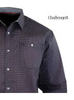 CHALLENGER TOURNI1 - Chemise Imprimée Noire et Bordeaux Homme