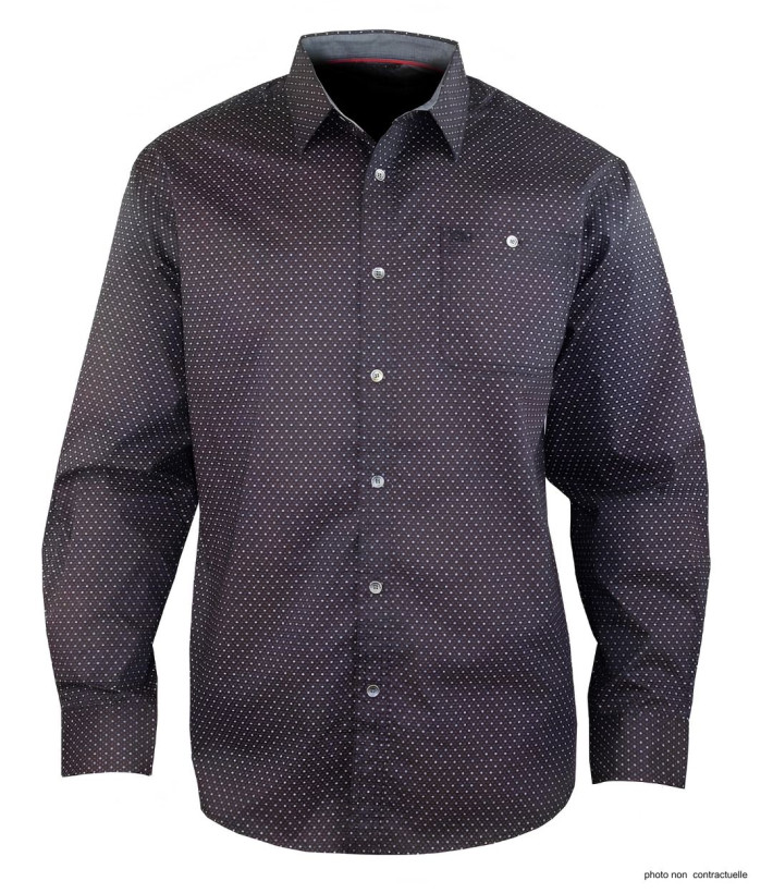 CHALLENGER TOURNI1 - Chemise Imprimée Noire et Bordeaux Homme