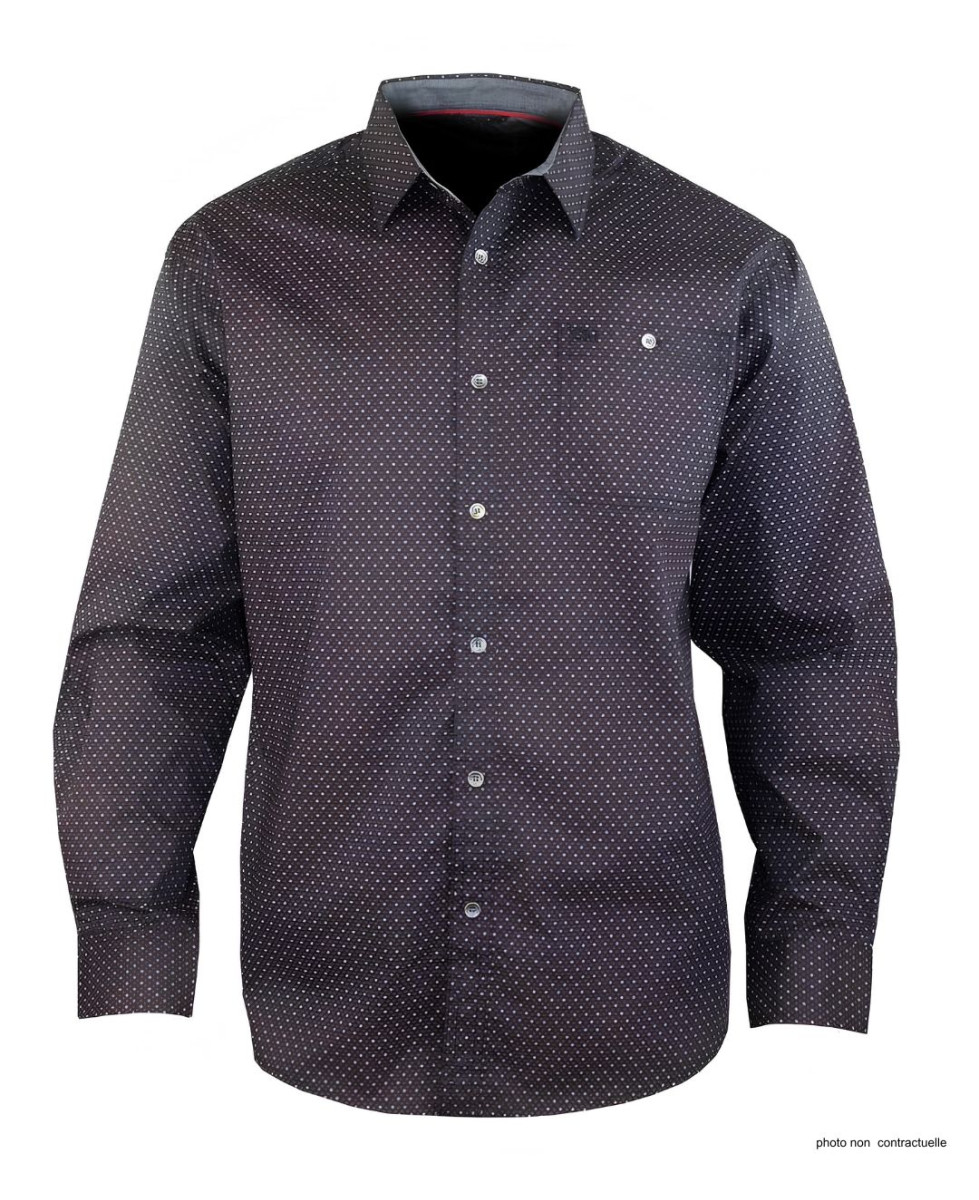 CHALLENGER TOURNI1 - Chemise Imprimée Noire et Bordeaux Homme