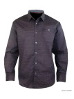 CHALLENGER TOURNI1 - Chemise Imprimée Noire et Bordeaux Homme