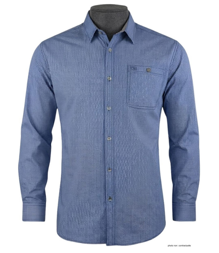 CHALLENGER TRABAN1 - Chemise Homme Imprimée Bleu Marine Coton