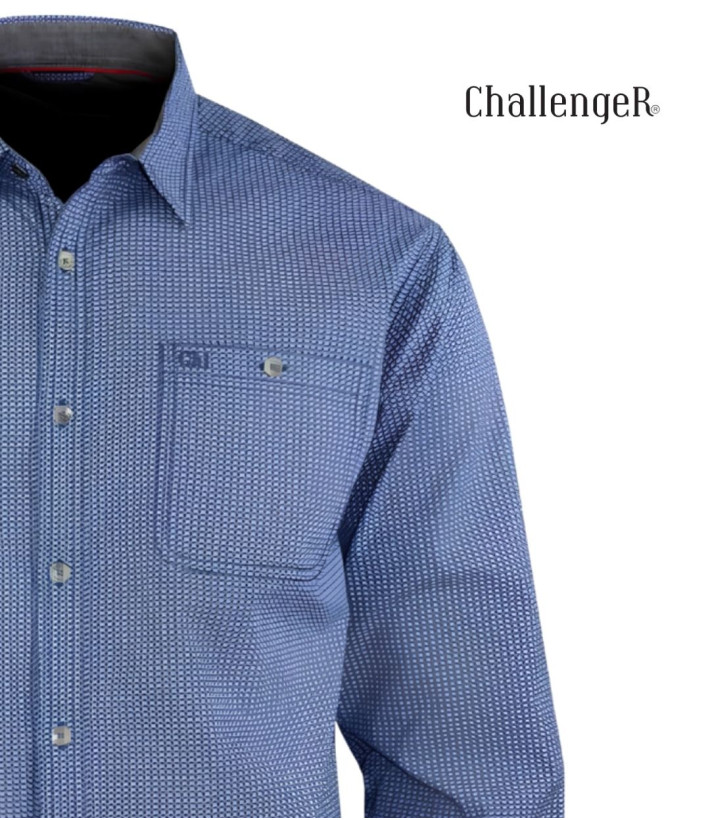 CHALLENGER TRABAN1 - Chemise Homme Imprimée Bleu Marine Coton