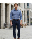 CHALLENGER TRABAN1 - Chemise Homme Imprimée Bleu Marine Coton