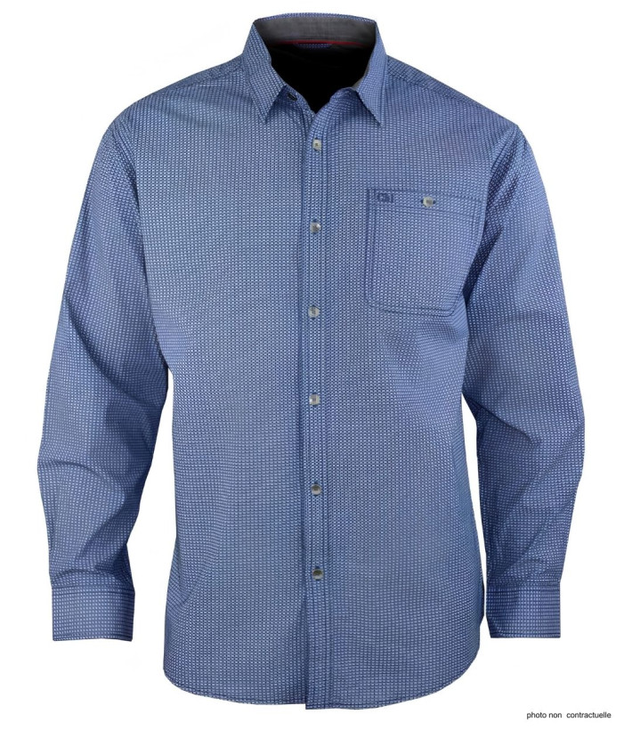 CHALLENGER TRABAN1 - Chemise Homme Imprimée Bleu Marine Coton