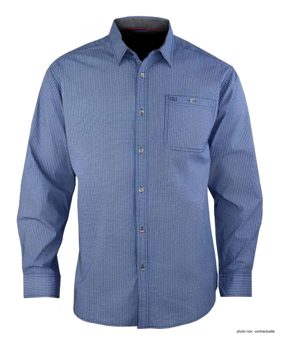 CHALLENGER TRABAN1 - Chemise Homme Imprimée Bleu Marine Coton