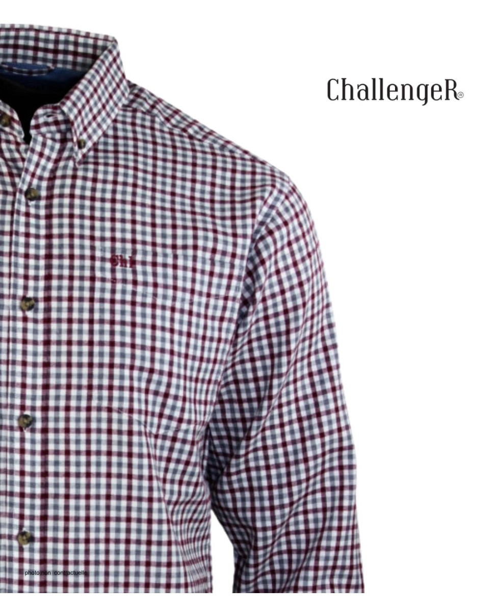 CHALLENGER TRIAL1 - Chemise Flanelle Homme Bordeaux & Rouge