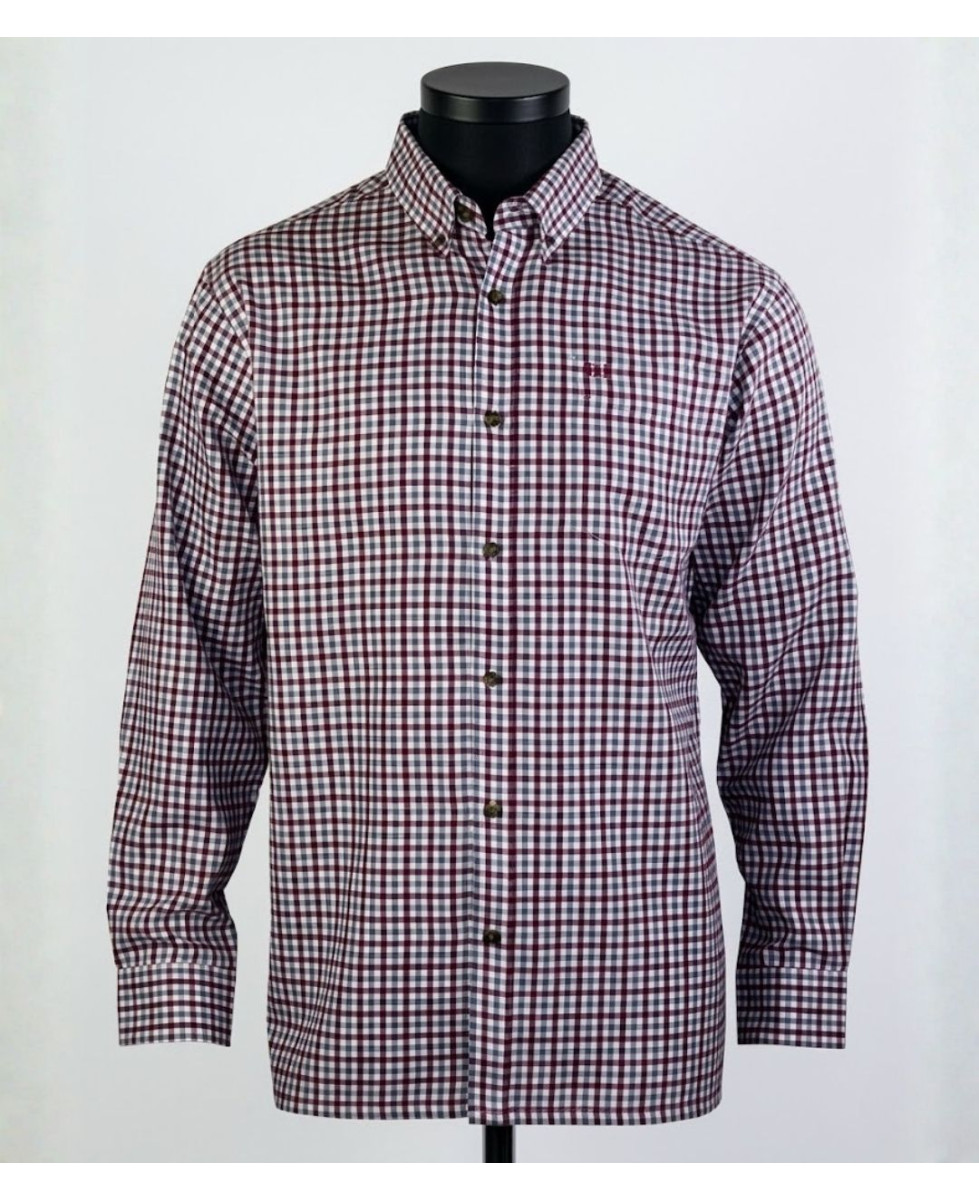 CHALLENGER TRIAL1 - Chemise Flanelle Homme Bordeaux & Rouge