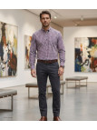 CHALLENGER TRIAL1 - Chemise Flanelle Homme Bordeaux & Rouge