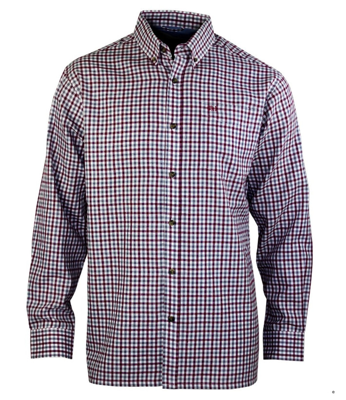 CHALLENGER TRIAL1 - Chemise Flanelle Homme Bordeaux & Rouge