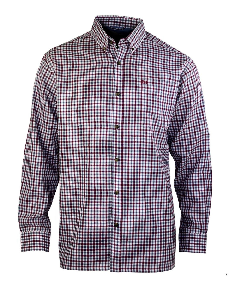 CHALLENGER TRIAL1 - Chemise Flanelle Homme Bordeaux & Rouge