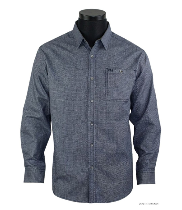 CHALLENGER TRUBLION1 - Chemise Flanelle Grise Homme Premium