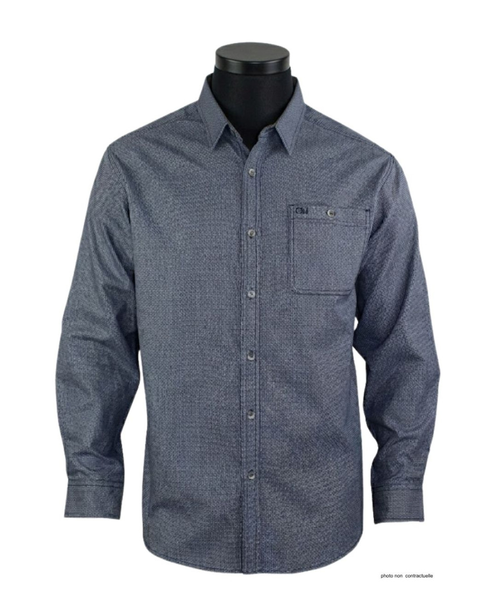 CHALLENGER TRUBLION1 - Chemise Flanelle Grise Homme Premium