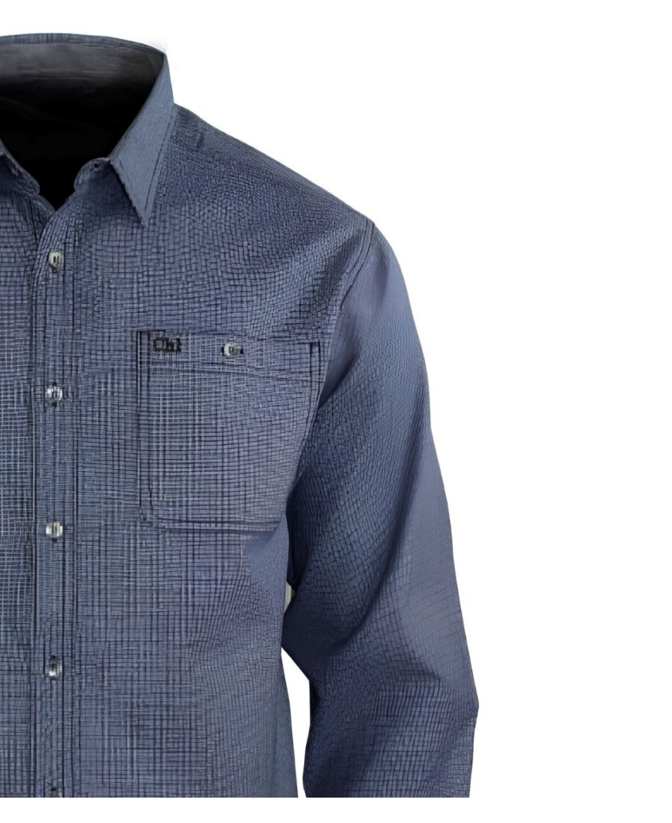 CHALLENGER TRUBLION1 - Chemise Flanelle Grise Homme Premium