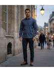CHALLENGER TRUBLION1 - Chemise Flanelle Grise Homme Premium