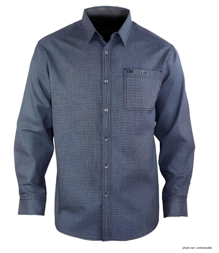 CHALLENGER TRUBLION1 - Chemise Flanelle Grise Homme Premium
