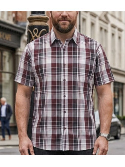 K-DRAN TOCADE9 - Chemise Manches Courtes Homme Bordeaux