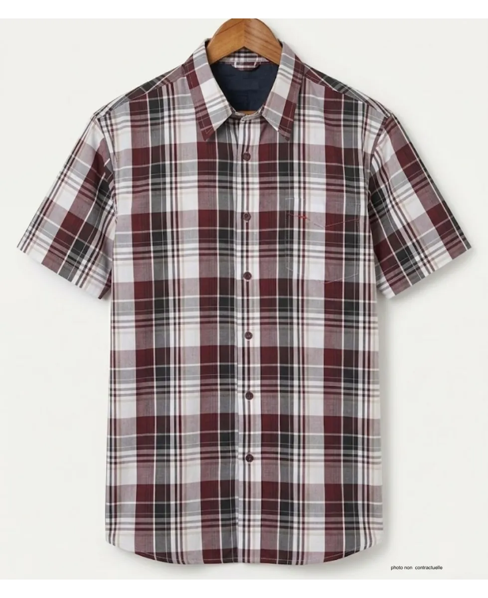 K-DRAN TOCADE9 - Chemise Manches Courtes Homme Bordeaux