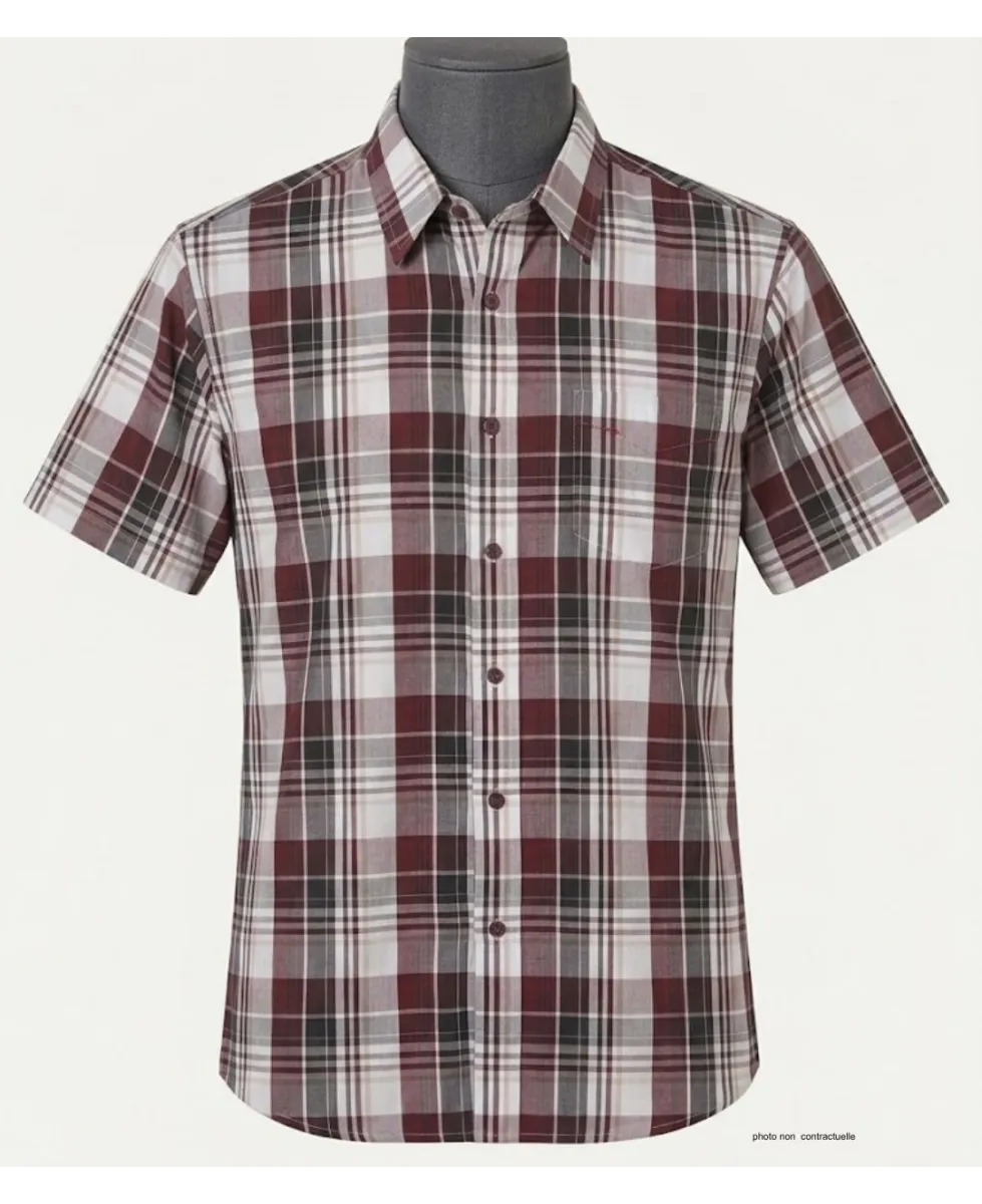 K-DRAN TOCADE9 - Chemise Manches Courtes Homme Bordeaux