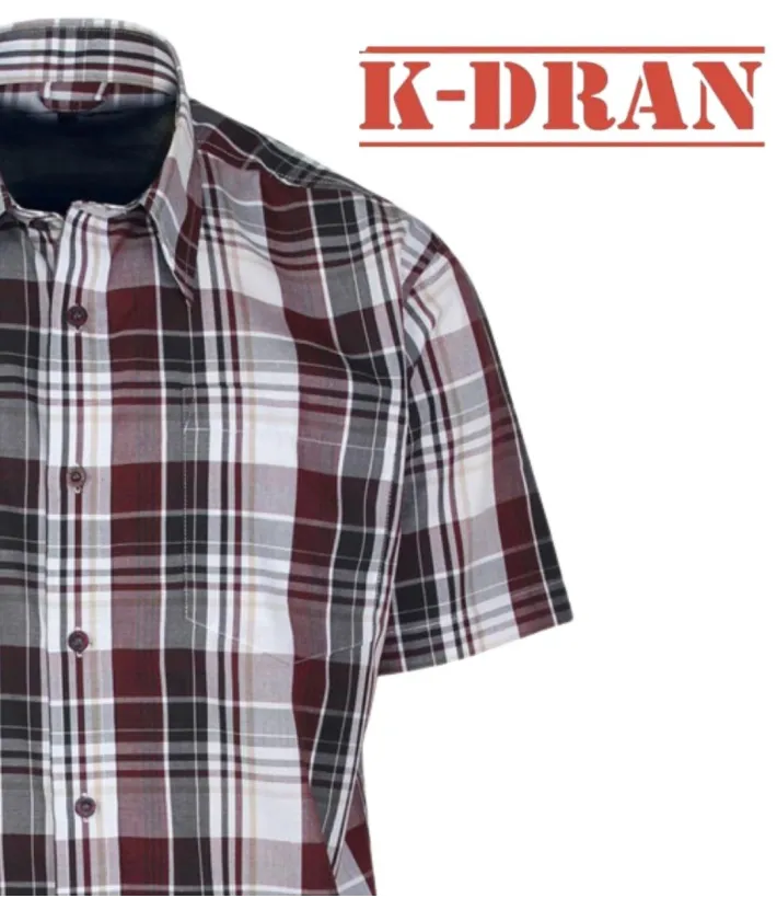 K-DRAN TOCADE9 - Chemise Manches Courtes Homme Bordeaux