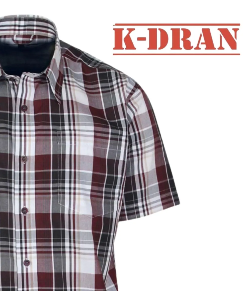 K-DRAN TOCADE9 - Chemise Manches Courtes Homme Bordeaux