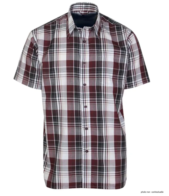 K-DRAN TOCADE9 - Chemise Manches Courtes Homme Bordeaux