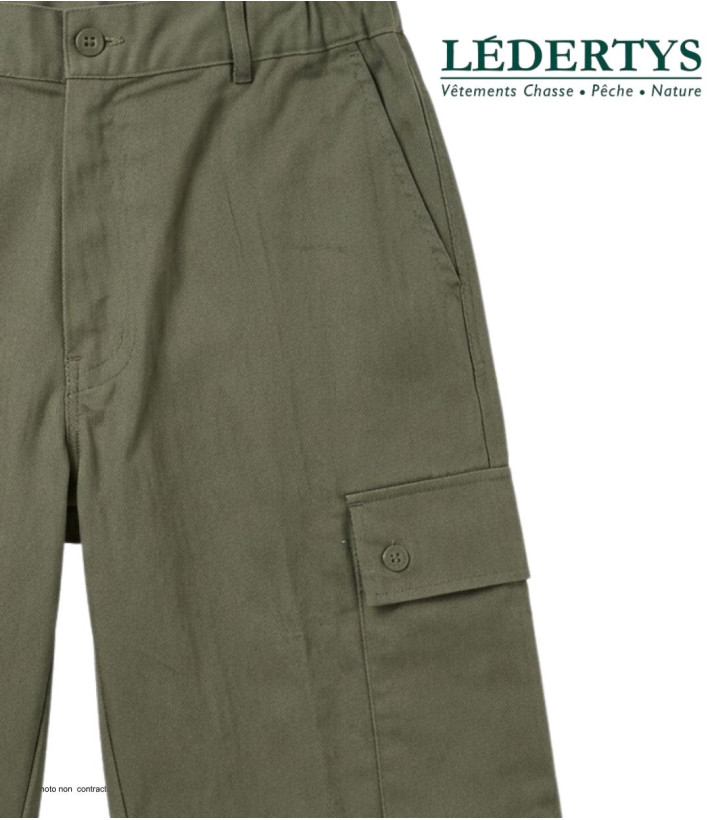Bermuda LEDERTYS 810394U001 - Taille Semi-Élastiquée Kaki