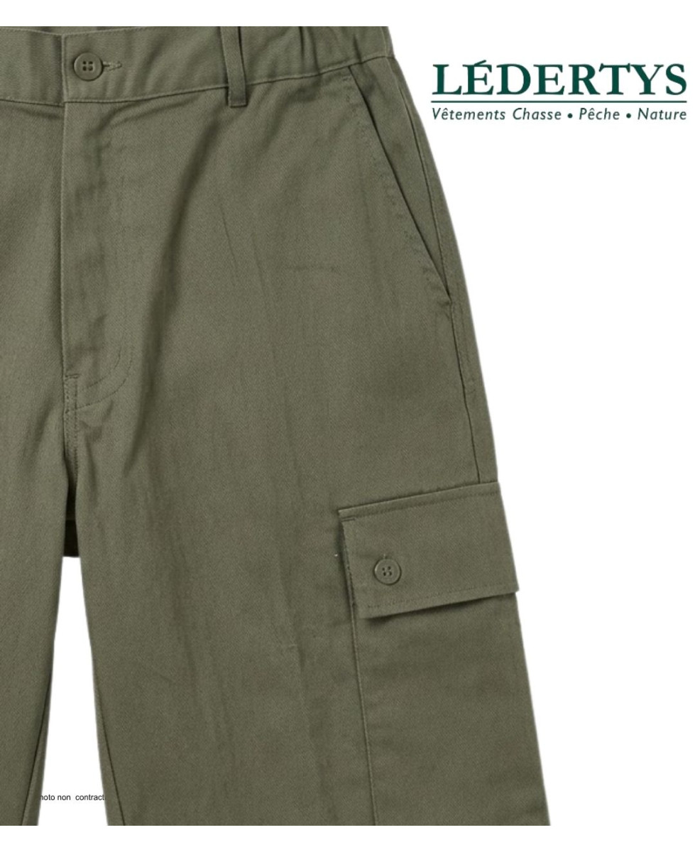 Bermuda LEDERTYS 810394U001 - Taille Semi-Élastiquée Kaki
