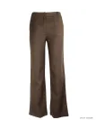 MAYFLOWER Basic Lin : Pantalon femme 100% lin Choco fluide