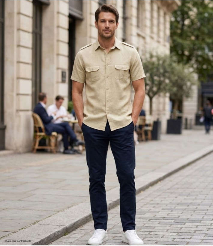 MAYFLOWER MAY DAY : Chemisette beige avec épaulettes