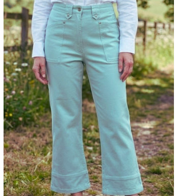 MAYFLOWER Basic Stretch : Pantacourt femme bleu ciel lagon