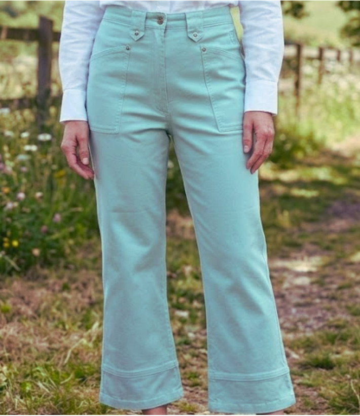 MAYFLOWER Basic Stretch : Pantacourt femme bleu ciel lagon
