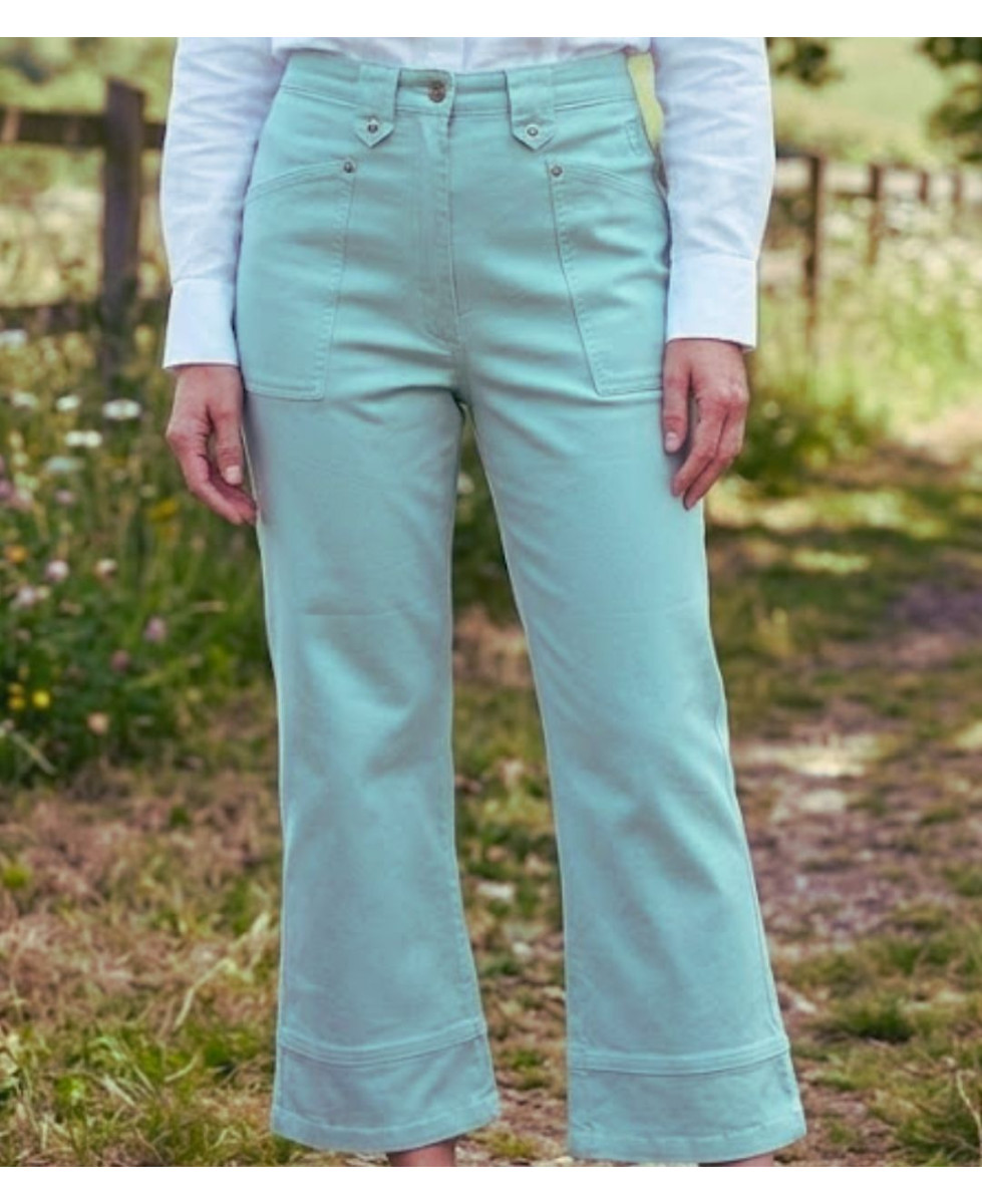 MAYFLOWER Basic Stretch : Pantacourt femme bleu ciel lagon