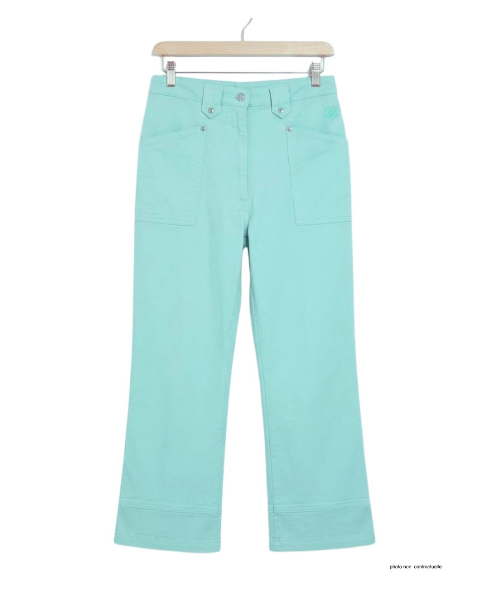 MAYFLOWER Basic Stretch : Pantacourt femme bleu ciel lagon