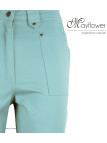MAYFLOWER Basic Stretch : Pantacourt femme bleu ciel lagon