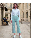 MAYFLOWER Basic Stretch : Pantacourt femme bleu ciel lagon