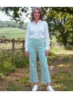 MAYFLOWER Basic Stretch : Pantacourt femme bleu ciel lagon