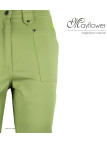 MAYFLOWER Basic Stretch : Pantacourt femme Vert Pomme coton