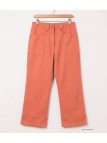 Pantacourt femme abricot orange en coton extensible MAYFLOWER modèle Basic Stretch.