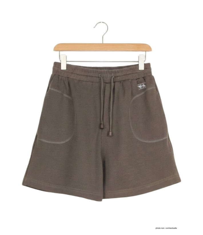 Short sport femme café – Basique, cordon, poches pratiques
