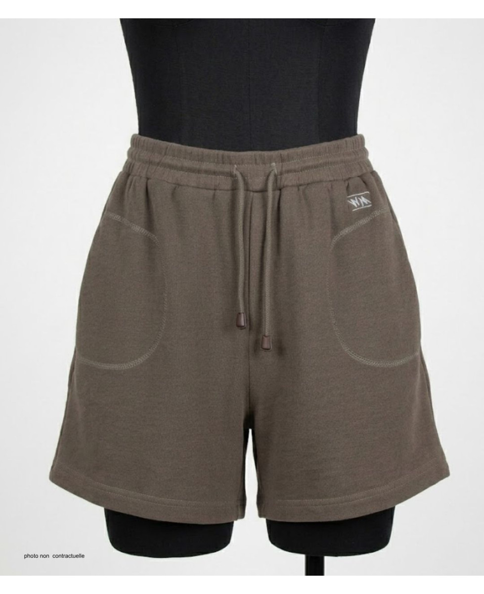 Short sport femme café – Basique, cordon, poches pratiques