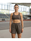 Short sport femme café – Basique, cordon, poches pratiques