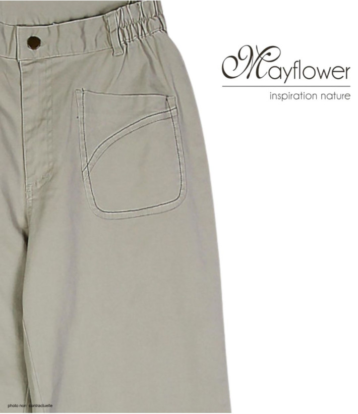 MAYFLOWER 818031U001 - Pantacourt Stretch Femme Beige Confort