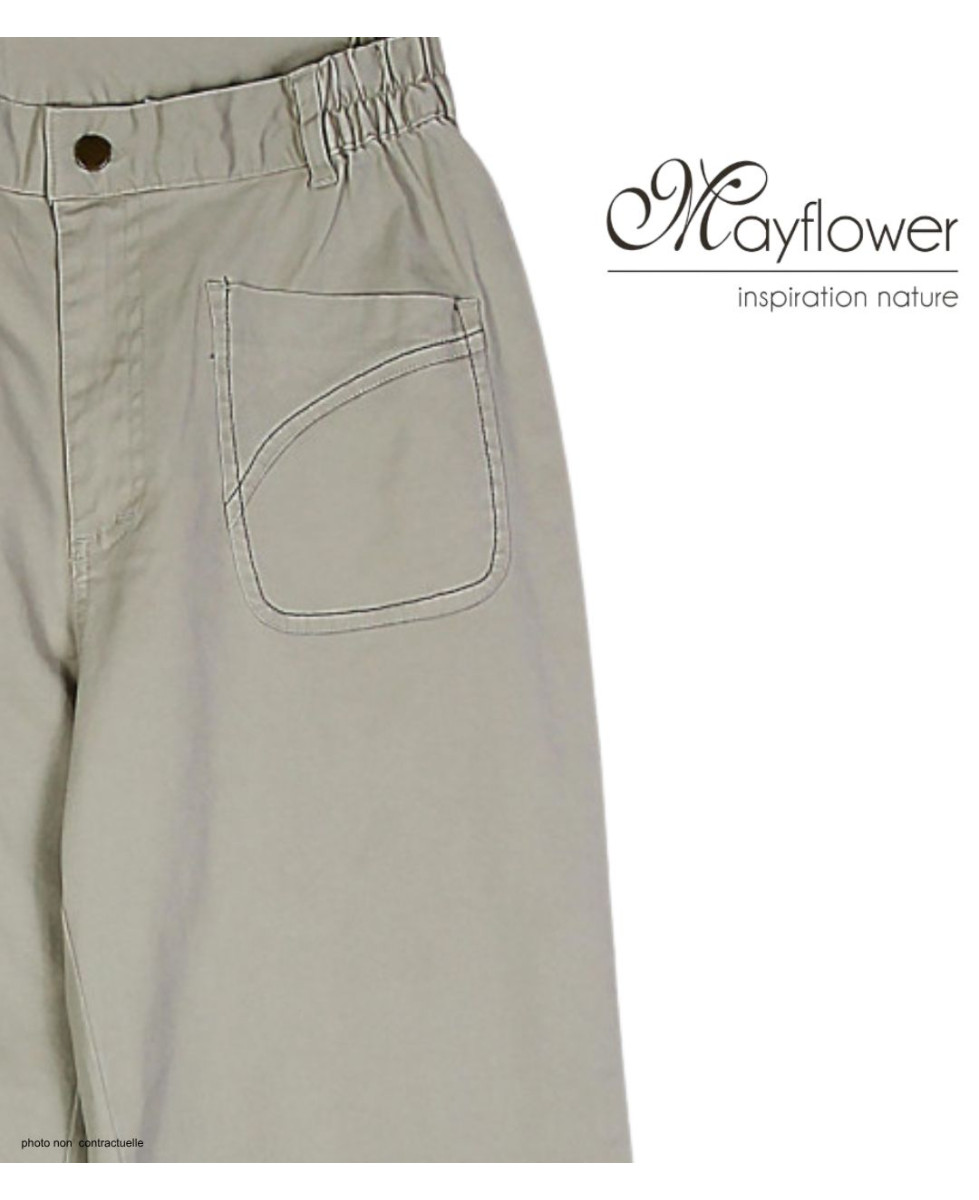 MAYFLOWER 818031U001 - Pantacourt Stretch Femme Beige Confort