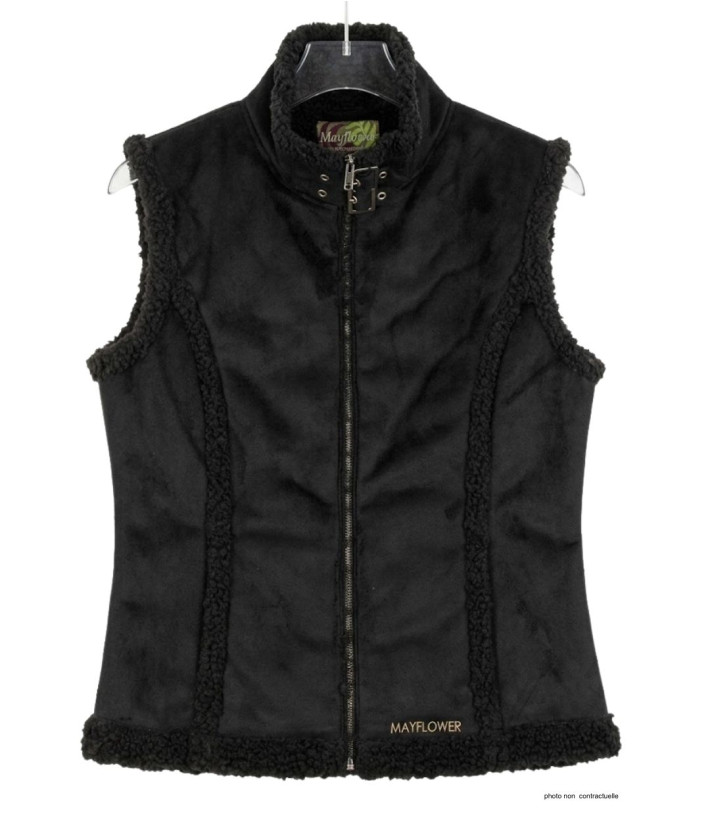 MAYFLOWER 828070U001 - Gilet Sans Manches Noir en Suédine