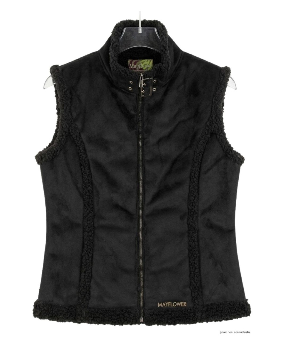 MAYFLOWER 828070U001 - Gilet Sans Manches Noir en Suédine