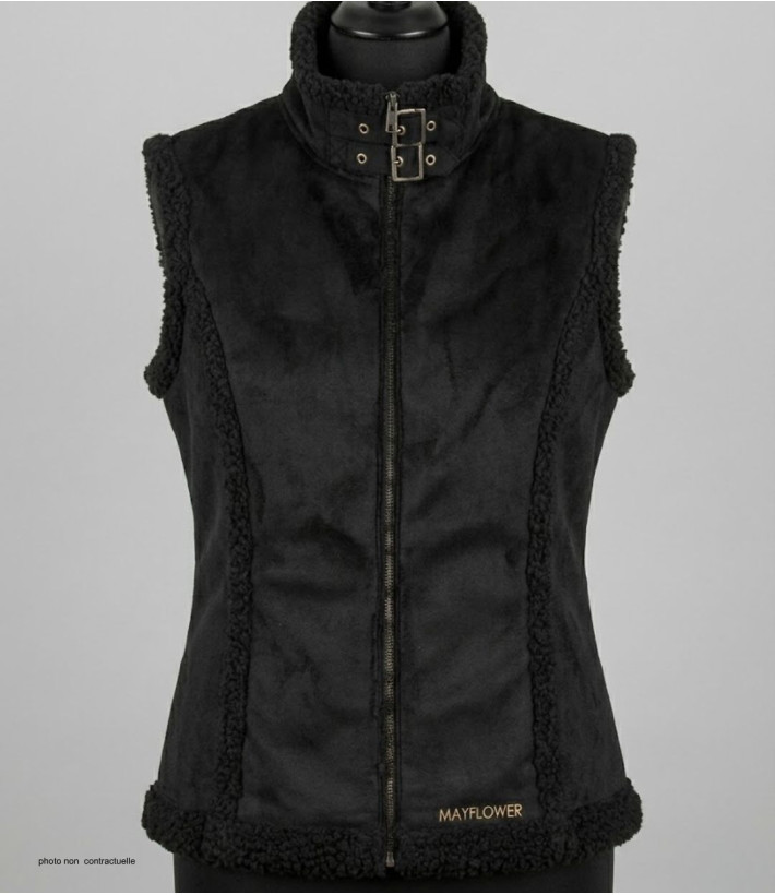 MAYFLOWER 828070U001 - Gilet Sans Manches Noir en Suédine