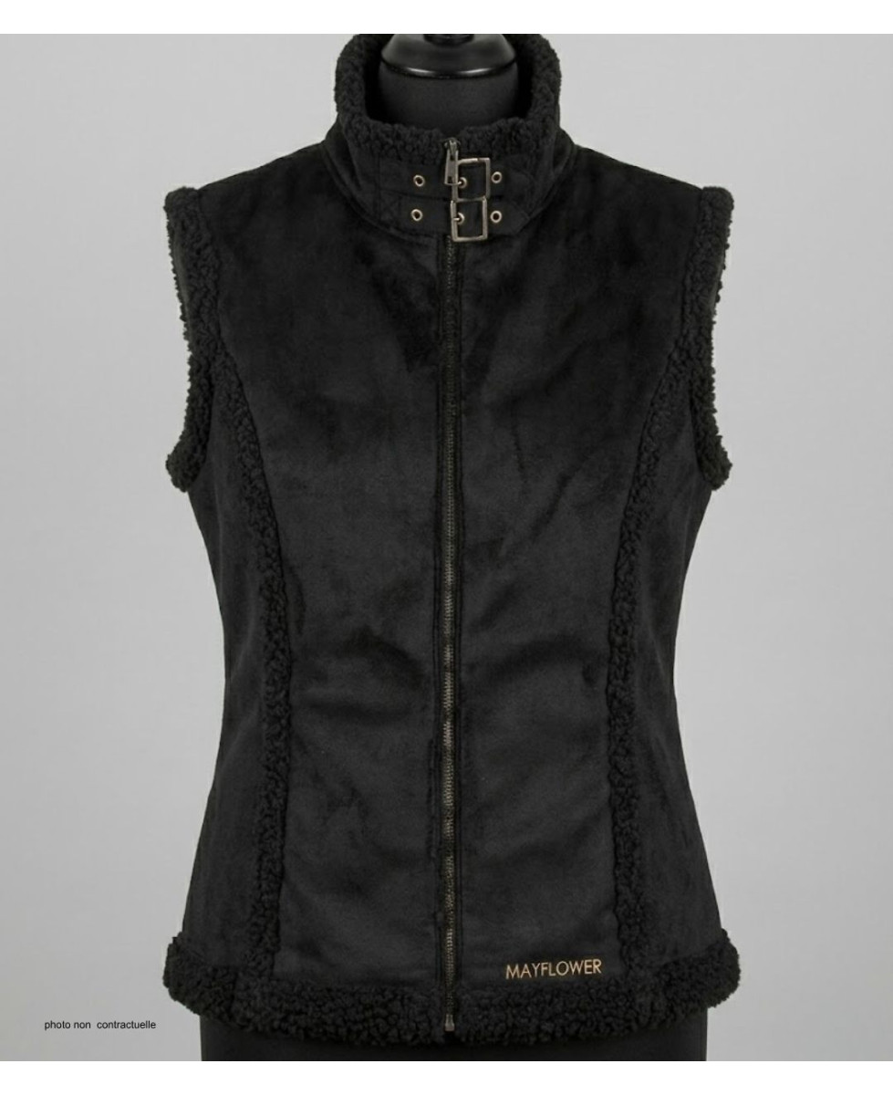 MAYFLOWER 828070U001 - Gilet Sans Manches Noir en Suédine