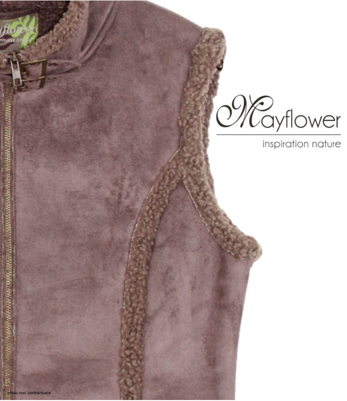 MAYFLOWER 828070U002 - Gilet Sans Manches Marron Suédine