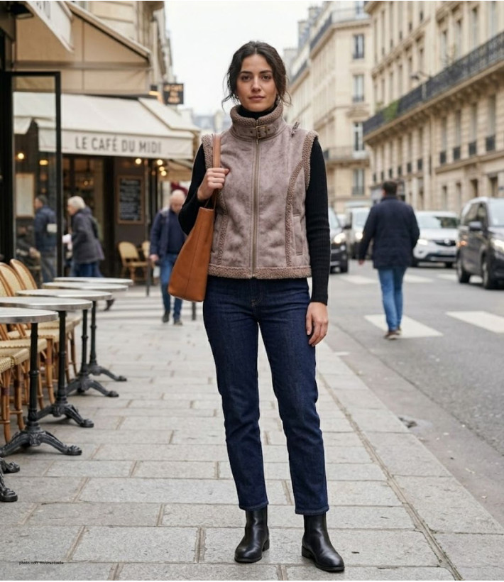 MAYFLOWER 828070U002 - Gilet Sans Manches Marron Suédine